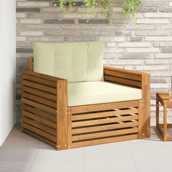 Outdoor sofa Solid acacia wood and polyester
