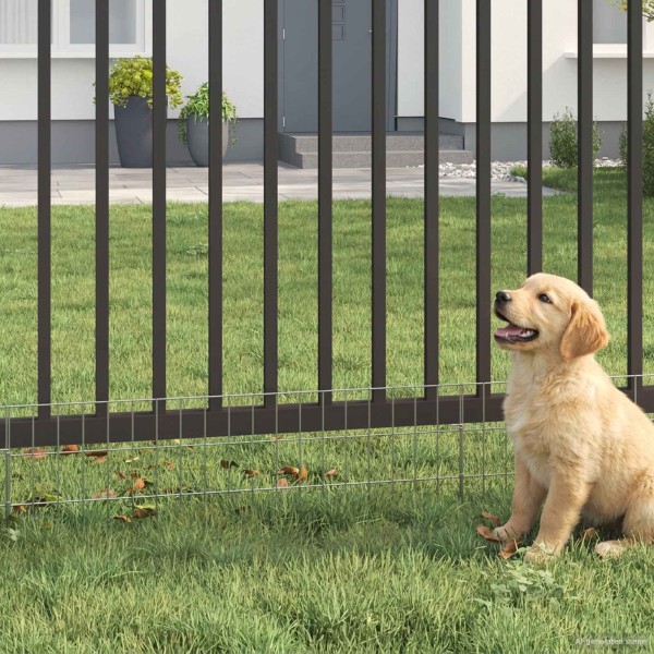 Garden fence with stakes 48 pcs. 95 x 30 cm Silver