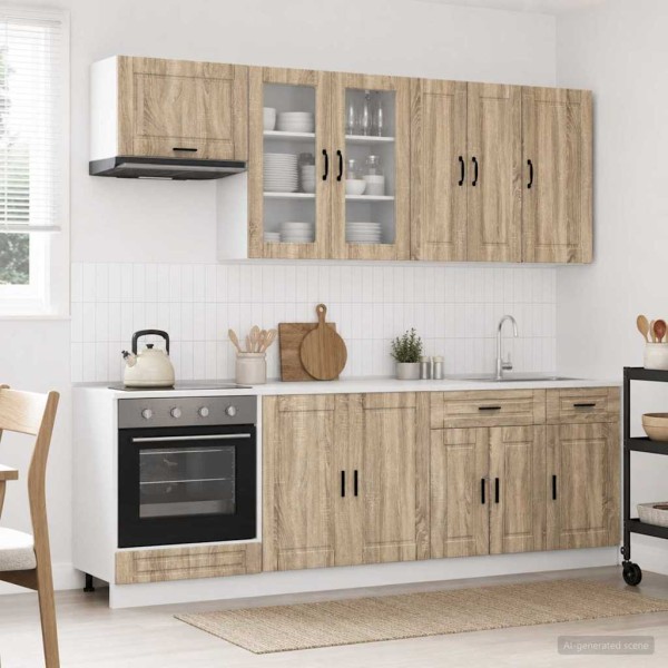Kitchen unit PORTO 8 pcs. Sonoma oak Treated wood