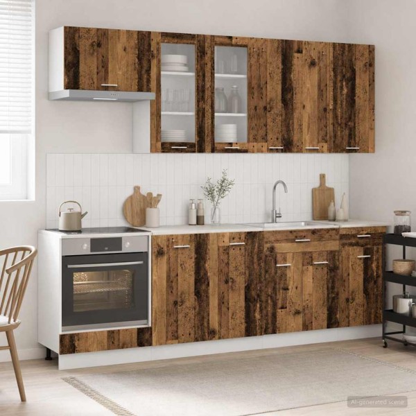 Kitchen unit LYON 8 pcs. Aged wood