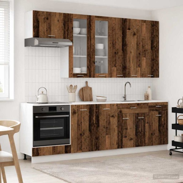 Kitchen unit LYON 8 pcs. Aged wood