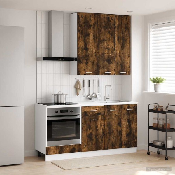 Kitchen unit LYON 5 pcs. Smoked oak Processed wood