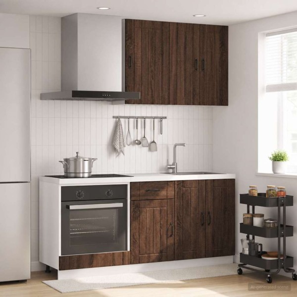 Kitchen unit LUCCA 5 pcs. Brown oak Processed wood