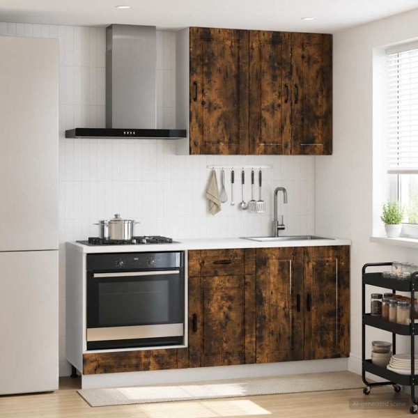 Kitchen unit PORTO 5 pcs. Smoked oak Processed wood