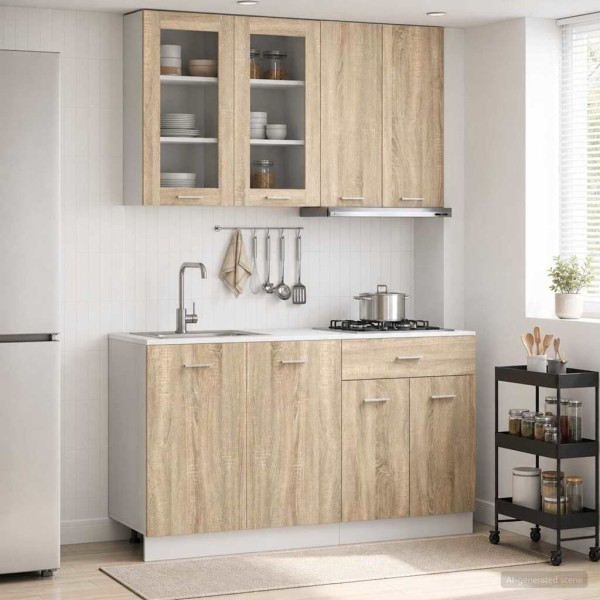 Kitchen unit LYON 4 pcs. Sonoma oak Treated wood
