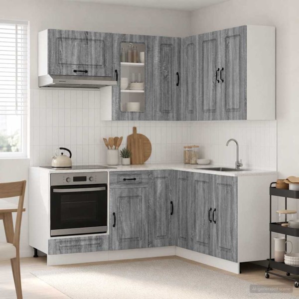 Kitchen unit KALMAR 8 pcs. Gray Sonoma Treated wood