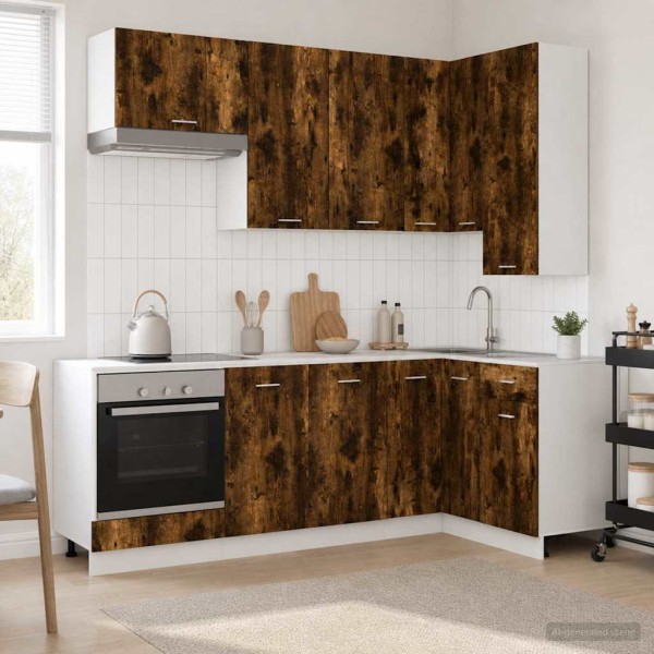 Kitchen unit LYON 8 pcs. Smoked oak Processed wood