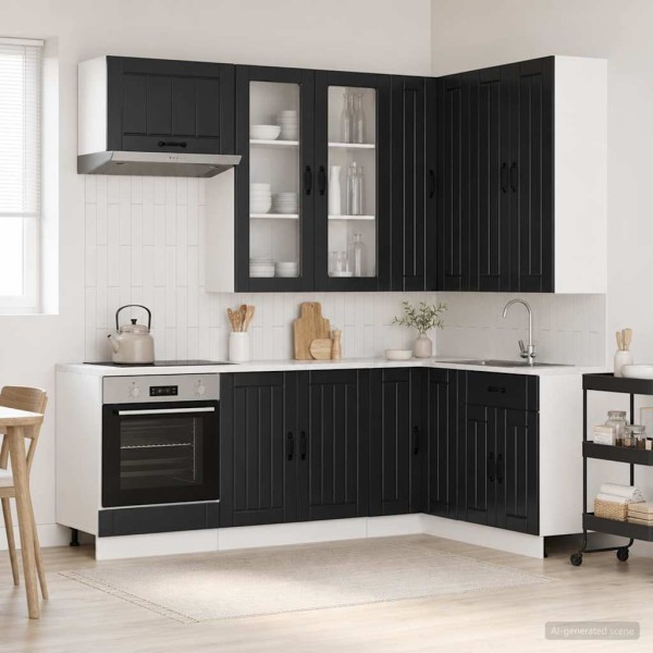 Kitchen unit LUCCA 8 pcs. Black Treated wood