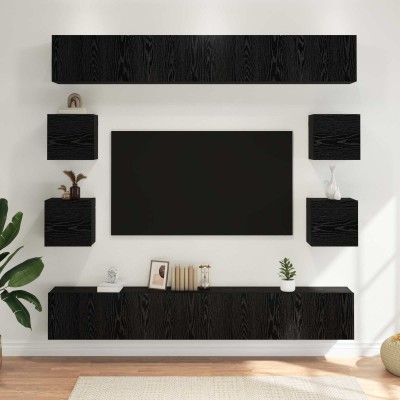 TV cabinet set 8 pcs. Black...