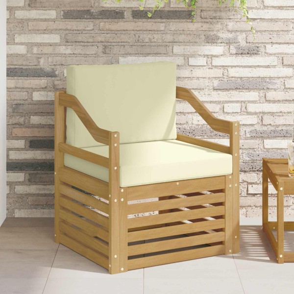 Outdoor sofa Polyester White and cream