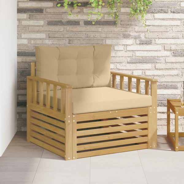 Lauko sofa Poliesteris Balta ir smėlio