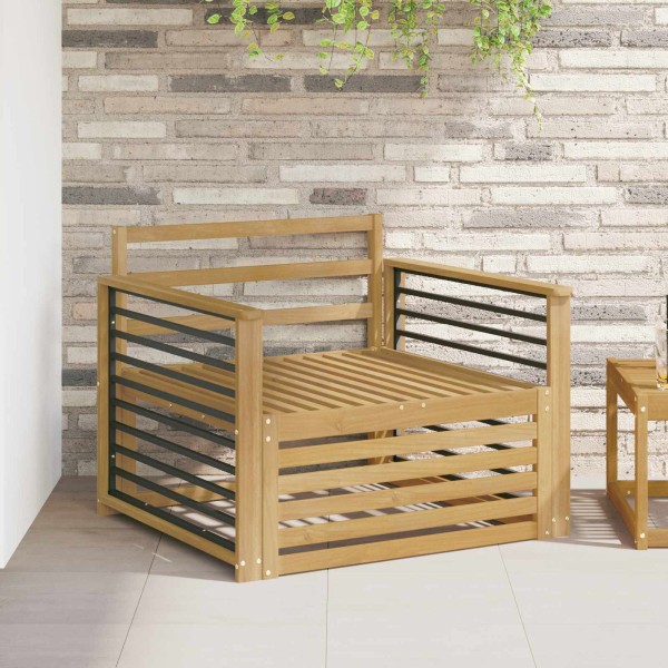 Outdoor sofa Solid acacia wood White