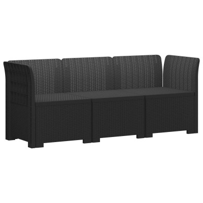 3-vietė Sodo Sofa Rattan...