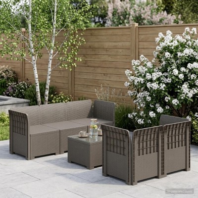 5-seater garden sofa Rattan...