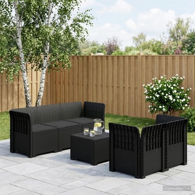 5-seater garden sofa with...