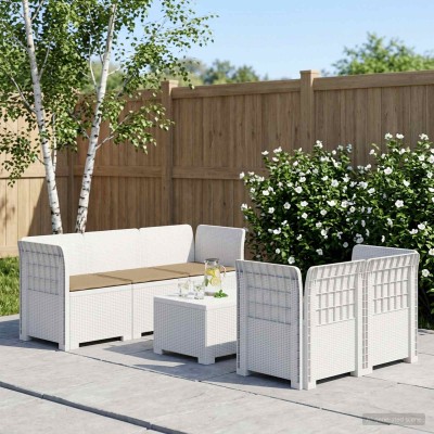 5-seater garden sofa with...