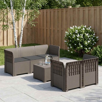 5-seater garden sofa with...
