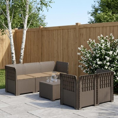 5-seater garden sofa with...