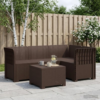 4 Vietų Sodo Sofa Ratanų...
