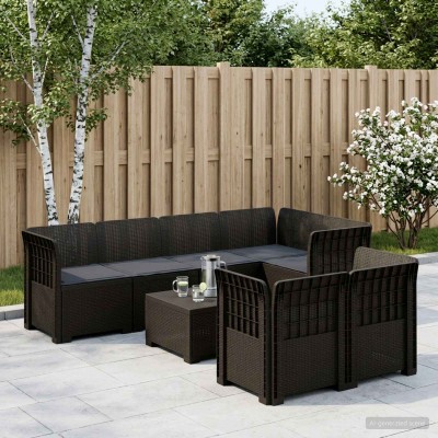 7-Seat Garden Sofa with...