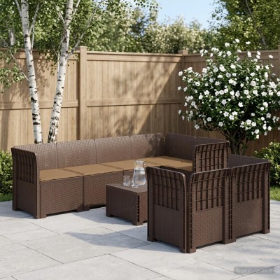7-Seat Garden Sofa with...