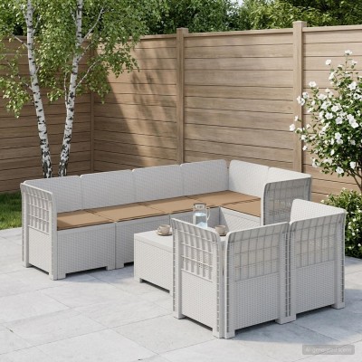 7-Seat Garden Sofa with...