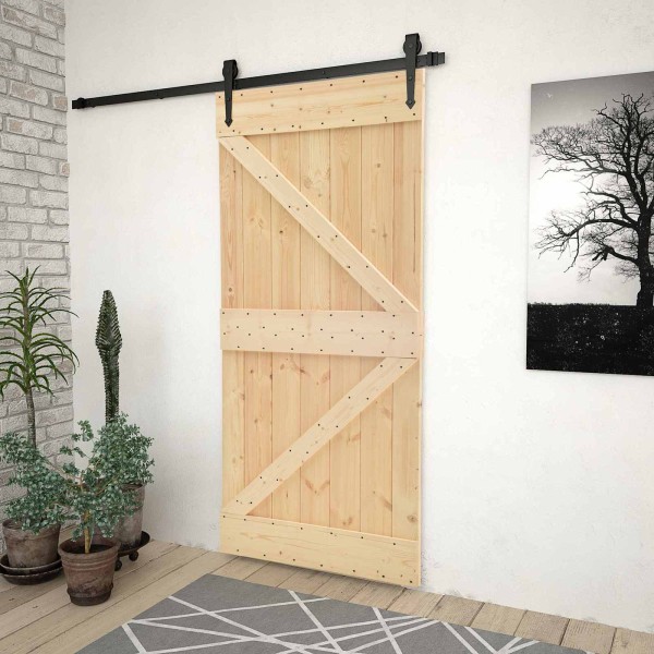 Sliding door 90 x 210 cm Solid pine wood