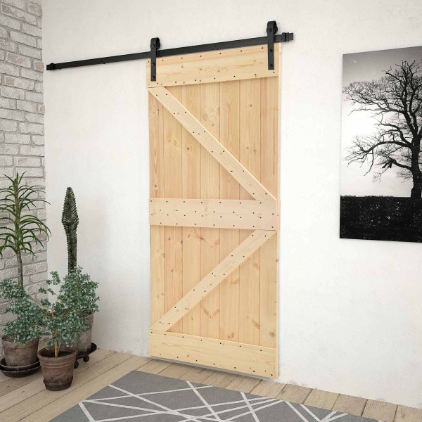 Sliding door 90 x 210 cm Solid pine wood