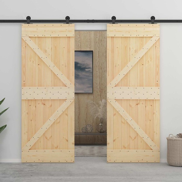 Sliding doors 2 pcs. 90 x 210 cm Solid pine wood