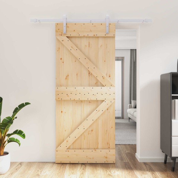 Sliding door Natural and White 90 x 210 cm
