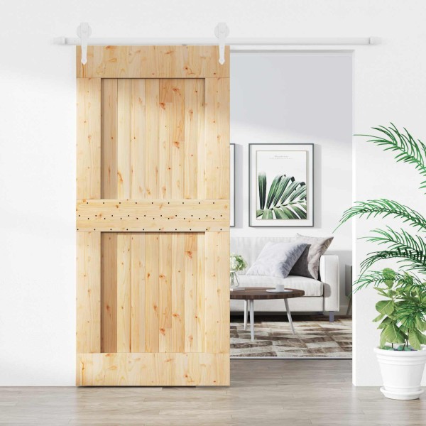 Sliding door Natural and White 100 x 210 cm
