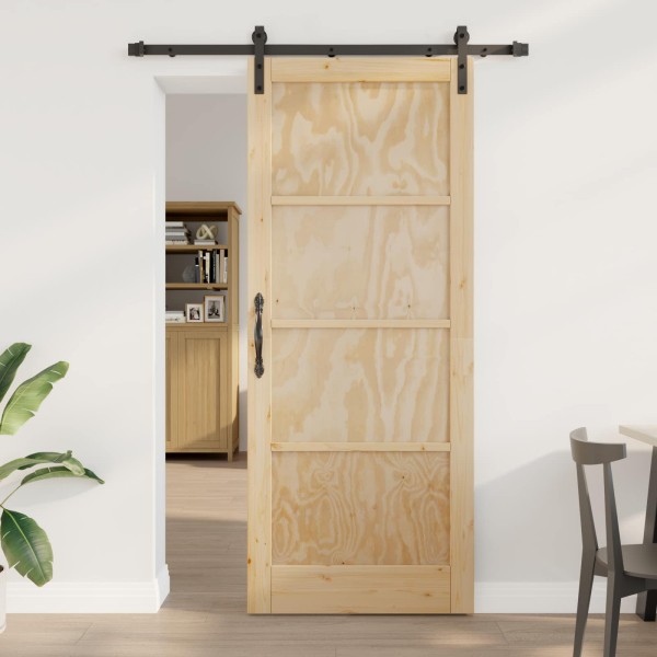 Sliding door Natural 86 x 211 cm Solid pine wood