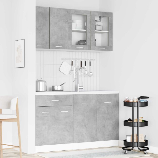 Kitchen unit LYON 4 pcs. Concrete gray Treated wood