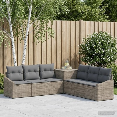Sofa set 7 pcs. Gray and...