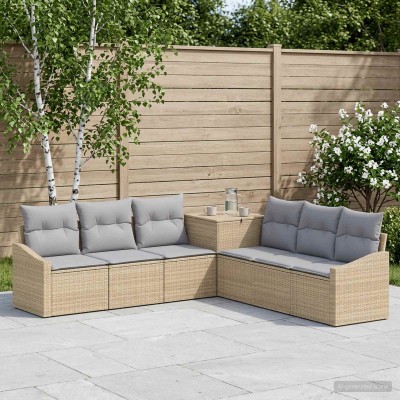 Sofa set 7 pcs. Beige and...