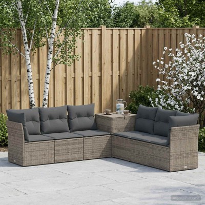 Sofa set 7 pcs. Gray and...
