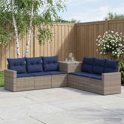 Sofa set 7 pcs. Gray and...
