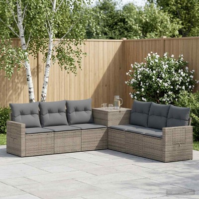 Sofa set 7 pcs. Gray and...