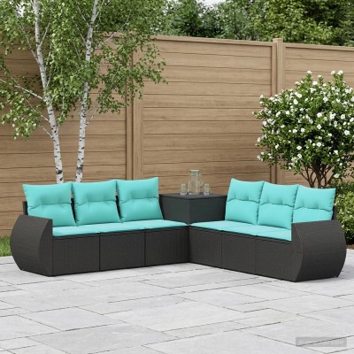 Sofa set 7 pcs. Black and...