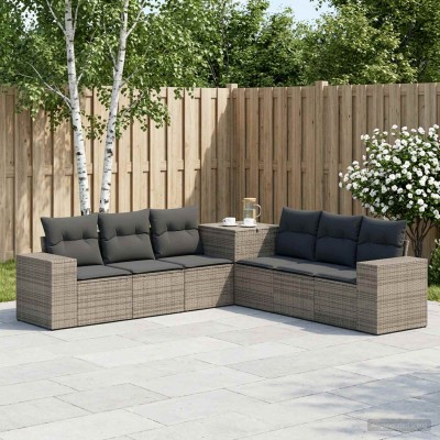 Sofa set 7 pcs. Gray and...