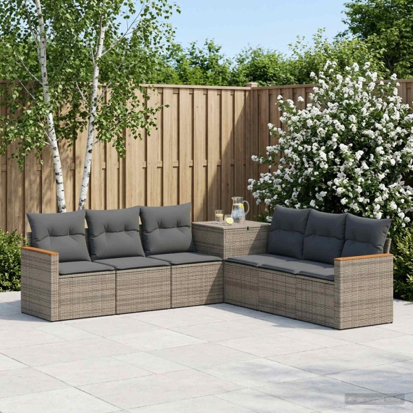 Sofa set 7 pcs. Gray and dark gray