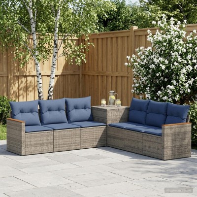 Sofa set 7 pcs. Gray and...