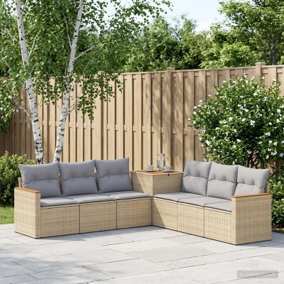 Sofa set 7 pcs. Beige and...