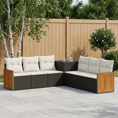 Sofa set 7 pcs. Black and...
