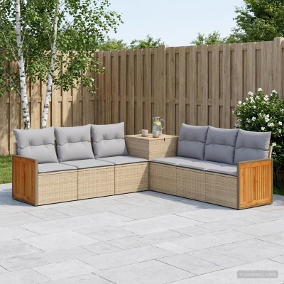 Sofa set 7 pcs. Beige and...