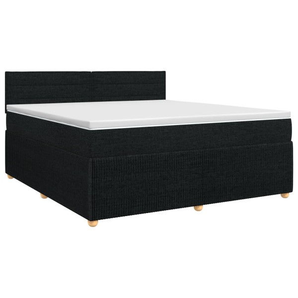 Spring bed with mattress Black 140 x 200 cm Fabric