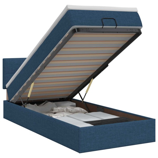 Adjustable bed with mattress Blue 90 x 200 cm Fabric