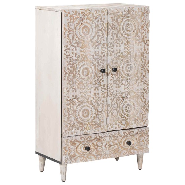 High board White 60 x 33.5 x 100 cm Solid mango wood