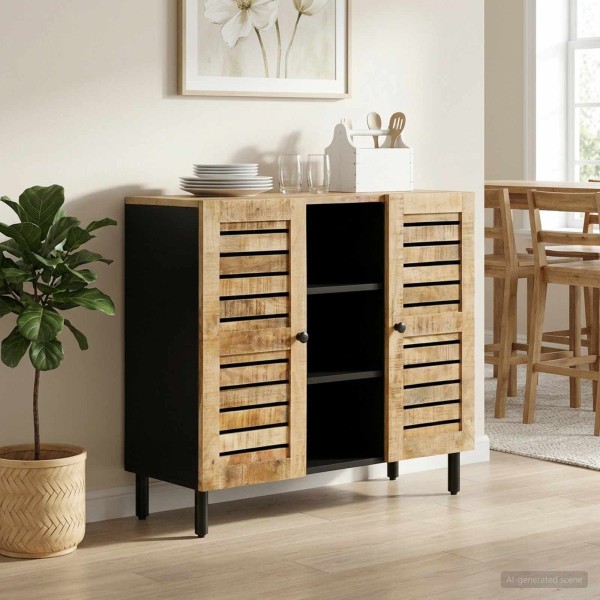 Storage cabinets Natural 90 x 33 x 75 cm Solid mango wood