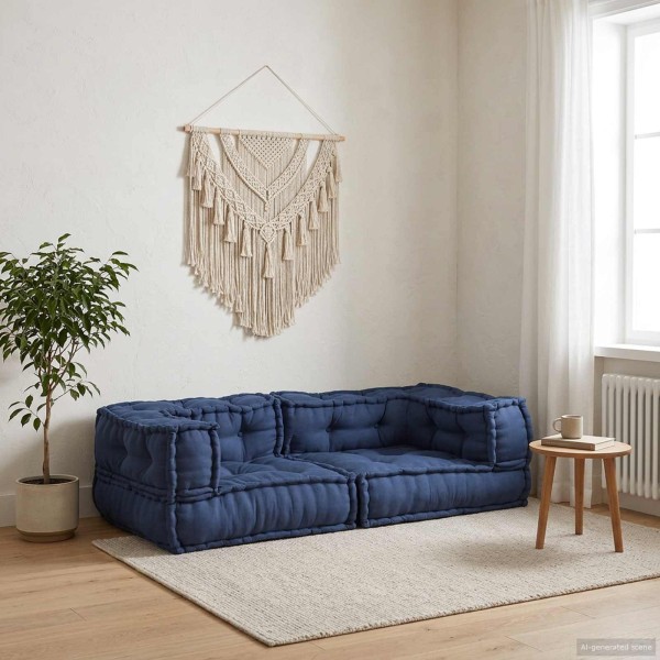 Modular sofa 3 pcs. Fabric Indigo 140 x 70 x 36 cm